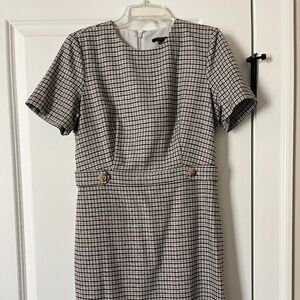 Ann Taylor Micro Check Shift Dress - 4P